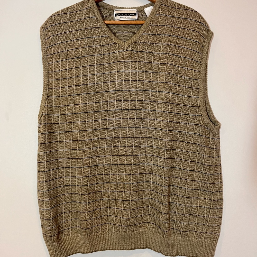Evoluzione Mens Sleeveless Vest Plaid Size Large